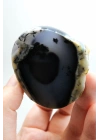 Nadir Dendritik Opal Kış Ormanı Dilimi - Cilalanmış Olağanüstü Bal, Mavi ve Beyaz