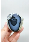 Nadir Dendritik Opal Kış Ormanı Dilimi - Cilalanmış Olağanüstü Bal, Mavi ve Beyaz