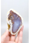 Nadir Turuncu Dendrit Merlinit Cilalanmış Yarım - Açık Mavi Dendritik Opal