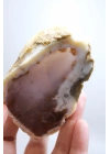 Nadir Turuncu Dendrit Merlinit Cilalanmış Yarım - Açık Mavi Dendritik Opal