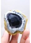 Nadir Kış Ormanı Merlinit Dilimi (Mavi ve Beyaz Dendritik Opal) - Cilalanmış Portal Koleksiyoncuya Özel Örnek (68g)