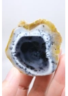 Nadir Kış Ormanı Merlinit Dilimi (Mavi ve Beyaz Dendritik Opal) - Cilalanmış Portal Koleksiyoncuya Özel Örnek (68g)