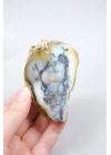 粗糙的梅林岩/有树枝状状玛瑙，带有淡蓝色水晶核，154克