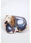 Tranche dopale commune bleu lavande fumée avec un œil orbiculaire blanc, 264g