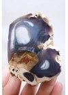 Tranche dopale commune bleu lavande fumée avec un œil orbiculaire blanc, 264g