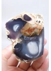 Tranche dopale commune bleu lavande fumée avec un œil orbiculaire blanc, 264g