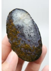 Soft Lavender Purple Band and Mustard Yellow Plume Agate with Quartz, 129g