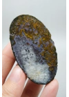 Soft Lavender Purple Band and Mustard Yellow Plume Agate with Quartz, 129g