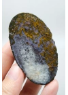 Soft Lavender Purple Band and Mustard Yellow Plume Agate with Quartz, 129g