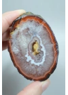 Canlı Günbatımı Turuncu ve Beyaz Bantlı Siyah Deniz Akik Çifti