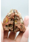 Canlı Terracotta Kırmızı Bantlı Almus Agat Parlatılmış Çifti