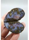 Violet & Bronze Plume Karadeniz Akik Çifti