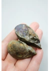 Violet & Bronze Plume Karadeniz Akik Çifti