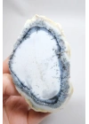 Beyaz ve Mavi Merlinit – Dumanlı Mavi Bantlı Dendritik Opal, 380g