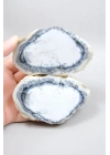 Beyaz ve Mavi Merlinit – Dumanlı Mavi Bantlı Dendritik Opal, 380g