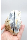 Beyaz ve Mavi Merlinit – Dumanlı Mavi Bantlı Dendritik Opal, 380g