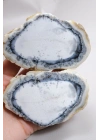 Beyaz ve Mavi Merlinit – Dumanlı Mavi Bantlı Dendritik Opal, 380g
