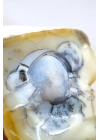 Sarı Dendritik Opal Dendritik Opal Jeotu, Doğal Göz Oluşumu ve Mavi Druzy Çekirdek, 155g
