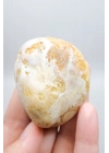 Sarı Dendritik Opal (Merlinit) Cilalanmış Dilim - Siyah Delik Dendritler | Sezgi, Gölge Çalışması ve İçgörü Taşı, 48g