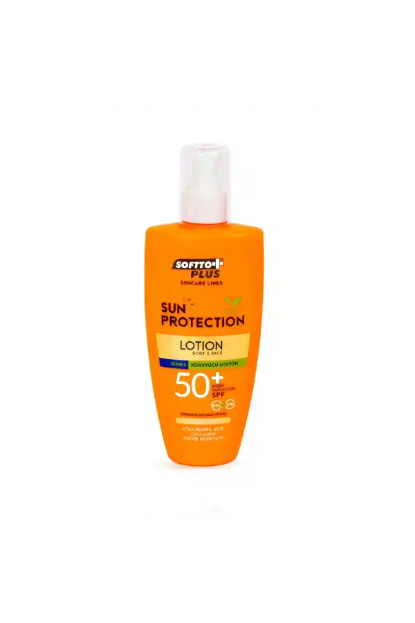 Softto Plus 50 spf koruyuculu vücut ve yüz güneş losyonu UVA&UVB 200 ml