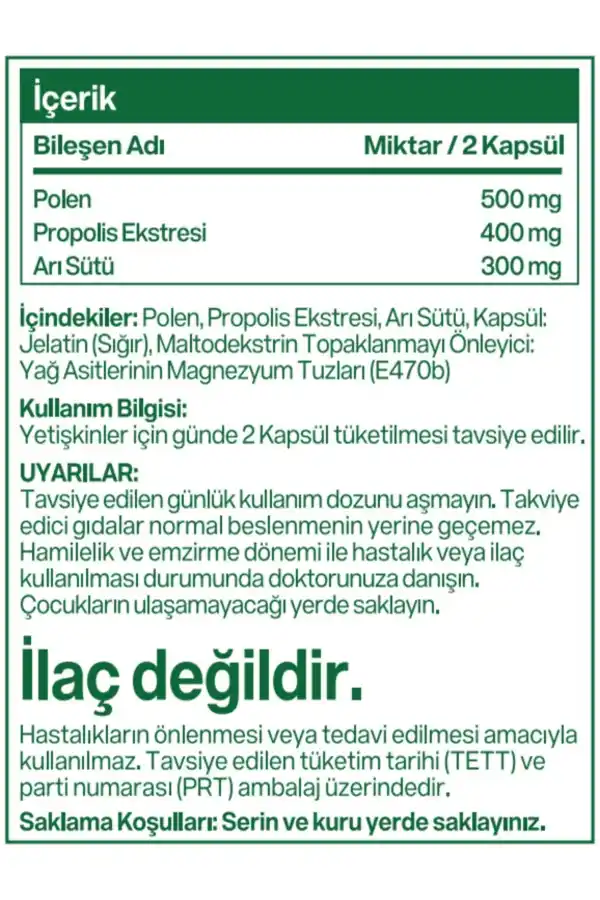 Bee Complex (propolis, Arı Sütü, Polen) 120 Kapsül