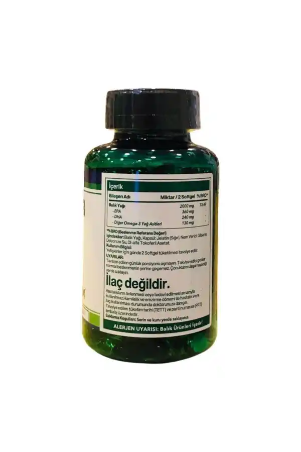 Omega 3 Yüksek Epa Dha 1000 Mg Balık Yağı 200 Softjel