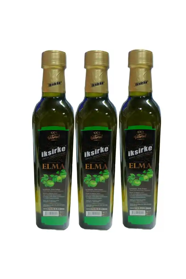 Iksirke Katkısız Ekşi Elma Sirkesi 500 ML 3Adet