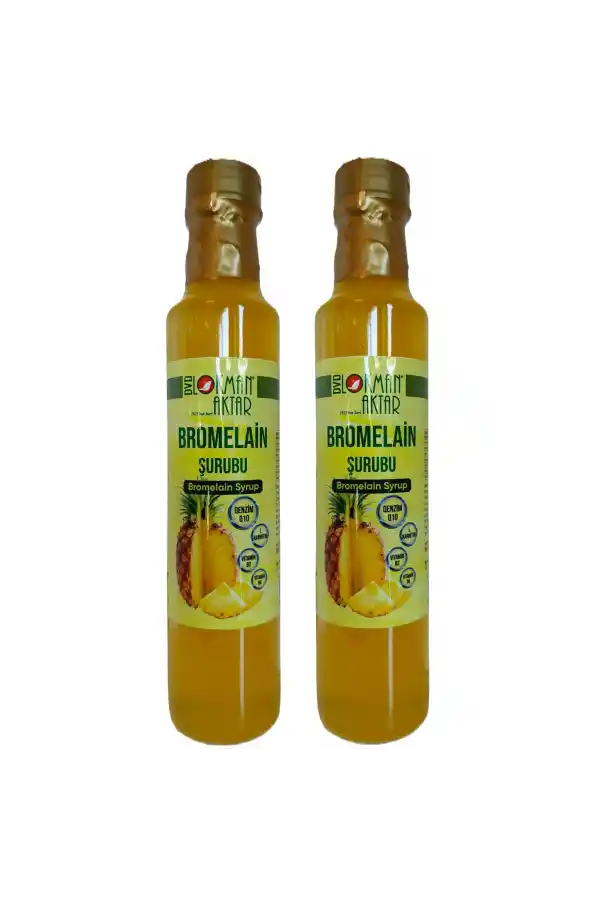 Bromelain Şurubu, Katkısız, Doğal, 250ml 2 Adet, DVD Lokman Aktar
