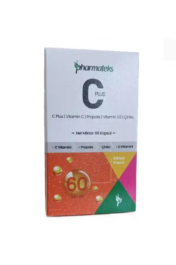 C Plus 60 Kapsül C Vitamini D Vitamini Propolis ve Çinko İçeren, Pharmateks
