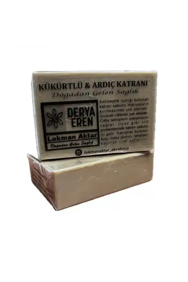 Doğal Ardıç Katranlı Kükürt Sabunu 115-120gr 1Adet, Derya Eren