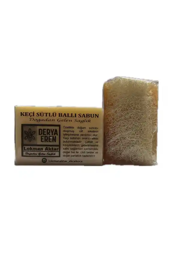 Doğal Kabak Lifli Ballı Keçi Sütlü Sabun 100-120gr 1Adet, Derya Eren