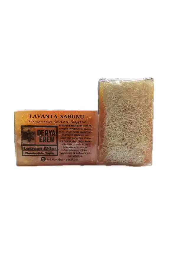 Doğal Kabak Lifli Lavanta Sabunu 100-120gr 1Adet, Derya Eren