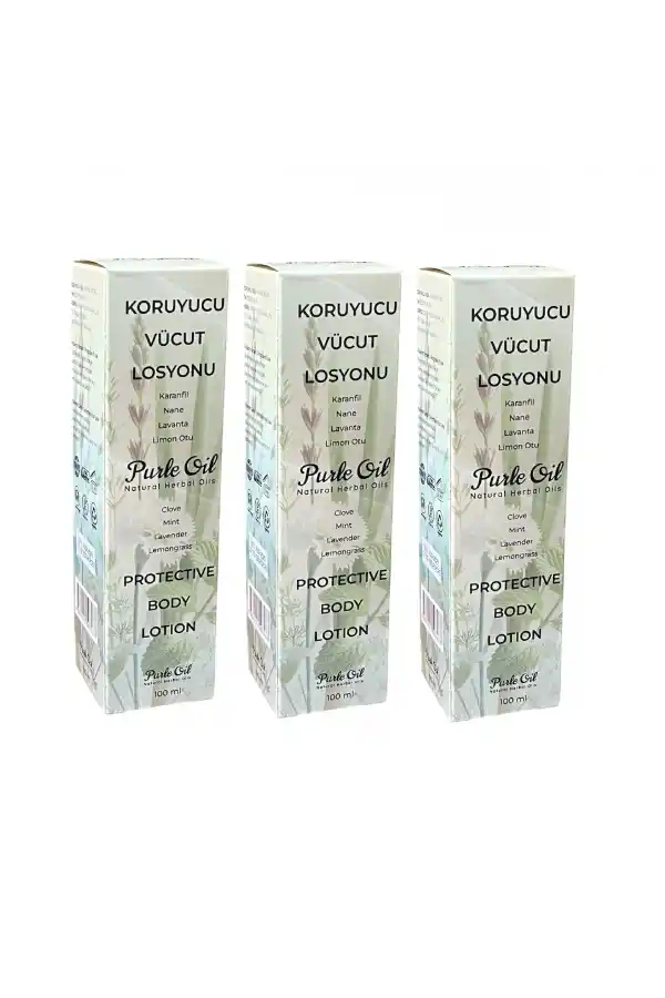 Doğal Sivrisinek ve Kene Kovucu Vücut Losyonu 100 ml, 3 Adet, Purle