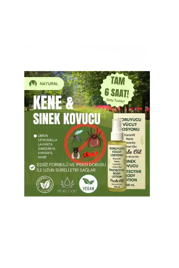 Doğal Sivrisinek ve Kene Kovucu Vücut Losyonu 100 ml, 1 Adet, Purle