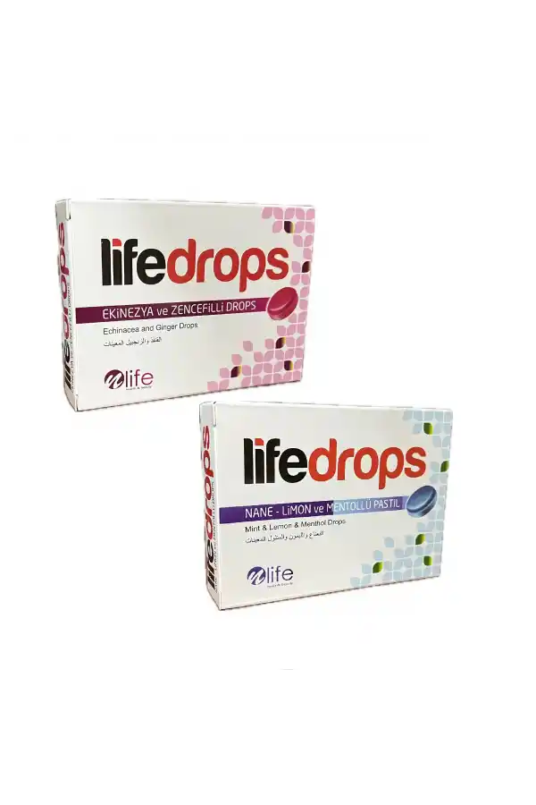Ekinezya ve Zencefilli 24lü+Nane Limon Mentollü 24lü Pastil Drops