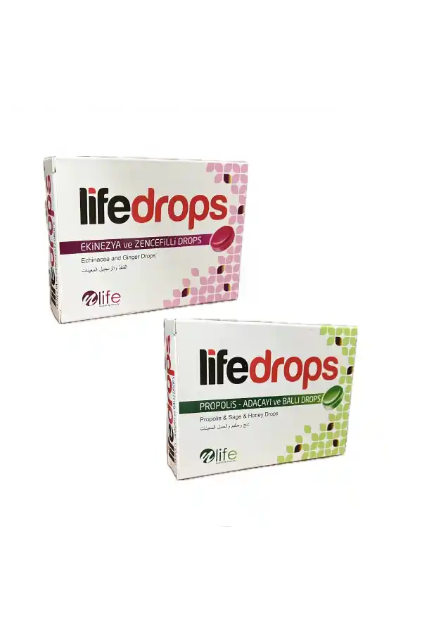 Ekinezya ve Zencefilli 24lü+Propolis Adaçayı Ballı 24lü Pastil Drops