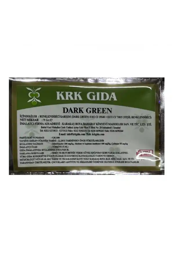 Gıda Boyası Toz Koyu Yeşil Renklendirici 9 Gr