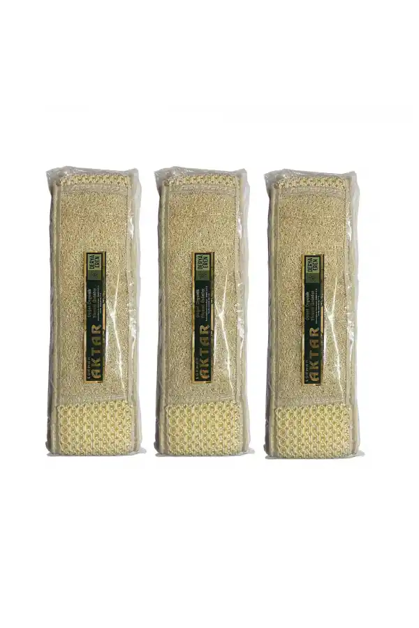 Kabak ve Mısır Lifli Çift Yüzlü Banyo Sırt Kesesi (86*10,5 cm),3 Adet, Derya Eren