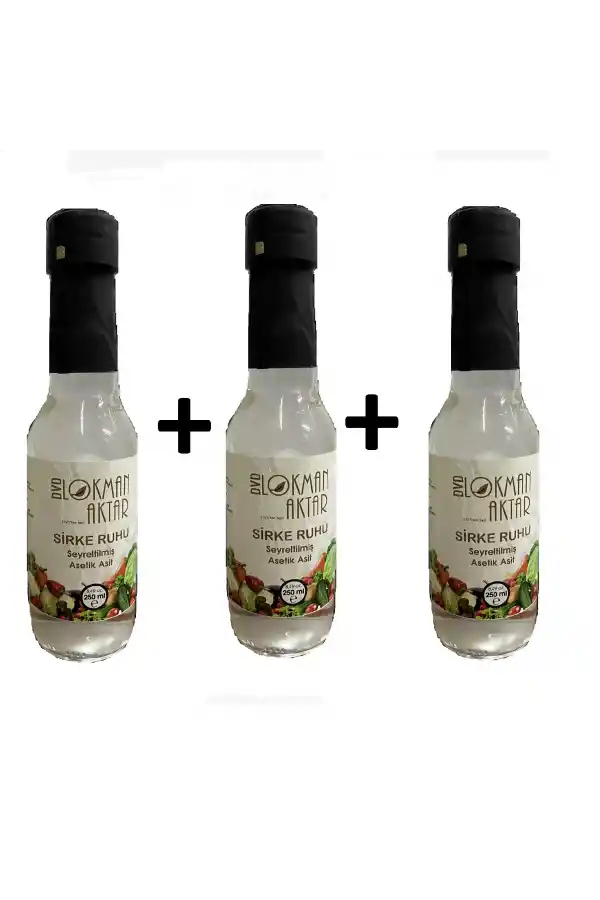 Sirke Ruhu Beyaz (Saf Sirke) Sirke 250 ml 3 Adet, Lokman Aktar