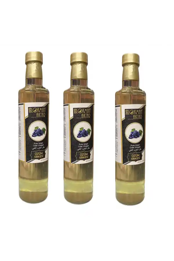 Üzüm Sirkesi, Katkısız, Doğal, 500 ml 3Adet, Lokman Aktar