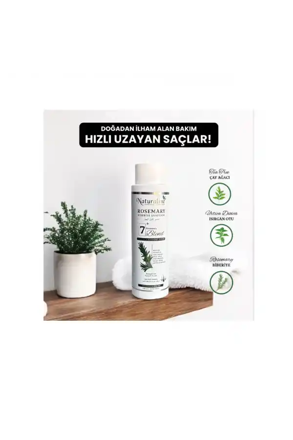 Naturaline Biberiye Şampuanı 400 ml 2 Adet Roemary Shampoo 7 Doğal Bileşim