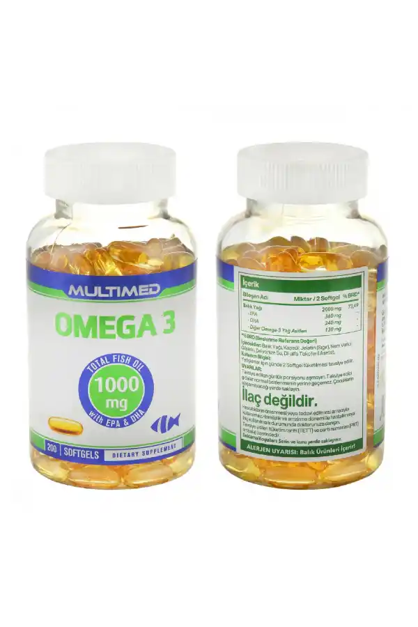 Omega 3 Yüksek Epa Dha 1000 Mg Balık Yağı 200 Softjel