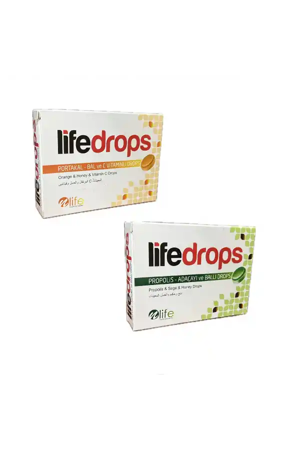 Portakal Bal C Vitamini 24lü+Propolis Adaçayı Ballı 24lü Pastil Drops