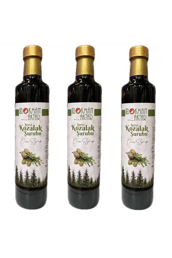 Servi Kozalağı Şurubu 500ml Cupressus Sempervirens 3 Adet, Lokman Aktar