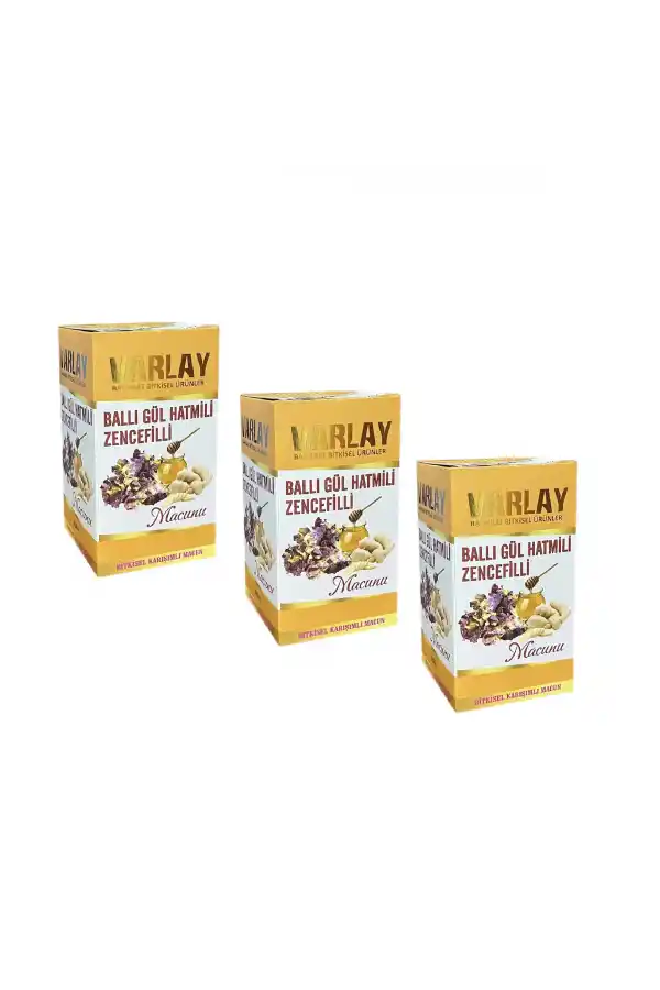 Varlay Ballı Gül Hatmili Zencefilli Macun 450 gr 3 Adet