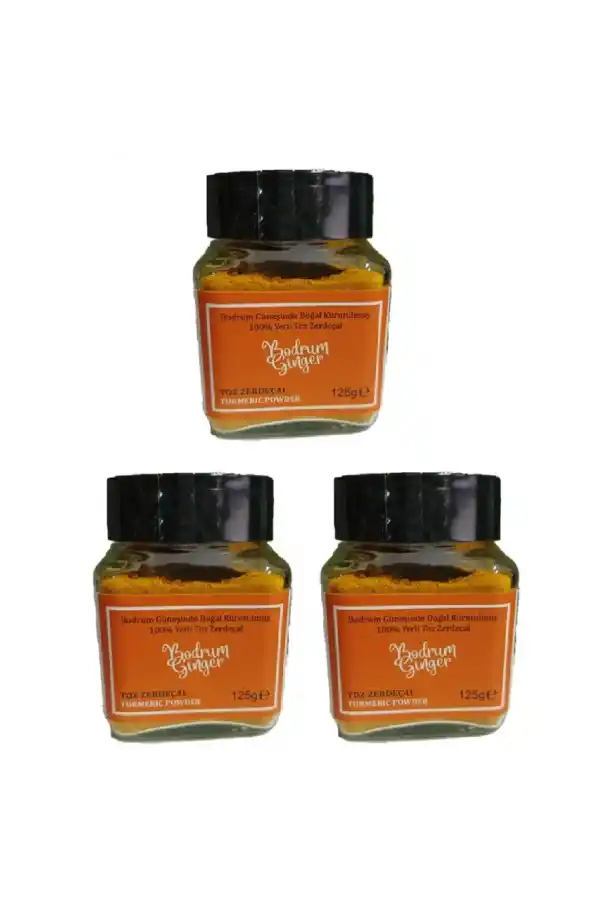 Zerdeçal Toz Öğütülmüş cam kavanoz Yerli Ürün 125 GrX3adet