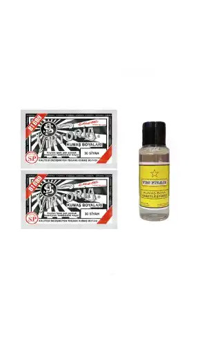 1 Adet Sabitleyici+Siyah Kumaş Boyası Viktoria 10gr 2Adet