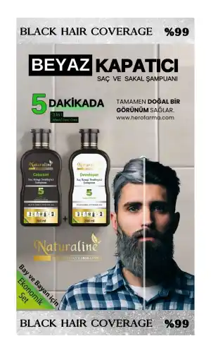 Sampoo Saç Siyahlaştırıcı Şampuan Saç Rengi Yenileyici Şampuan Unisex, Naturaline