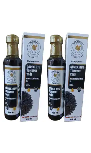 Çörekotu Tohumu Yağı 250 ml Soğuk Pres Çörek Otu Yağı 2Adet, Melly