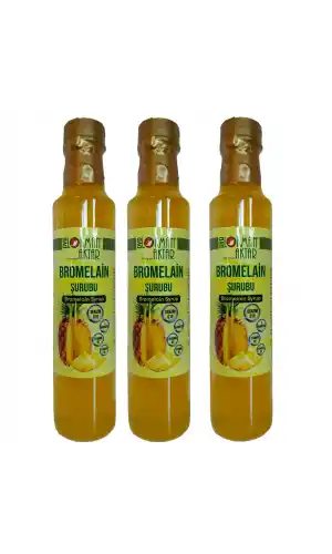 Bromelain Şurubu, Katkısız, Doğal, 250ml 3 Adet, DVD Lokman Aktar